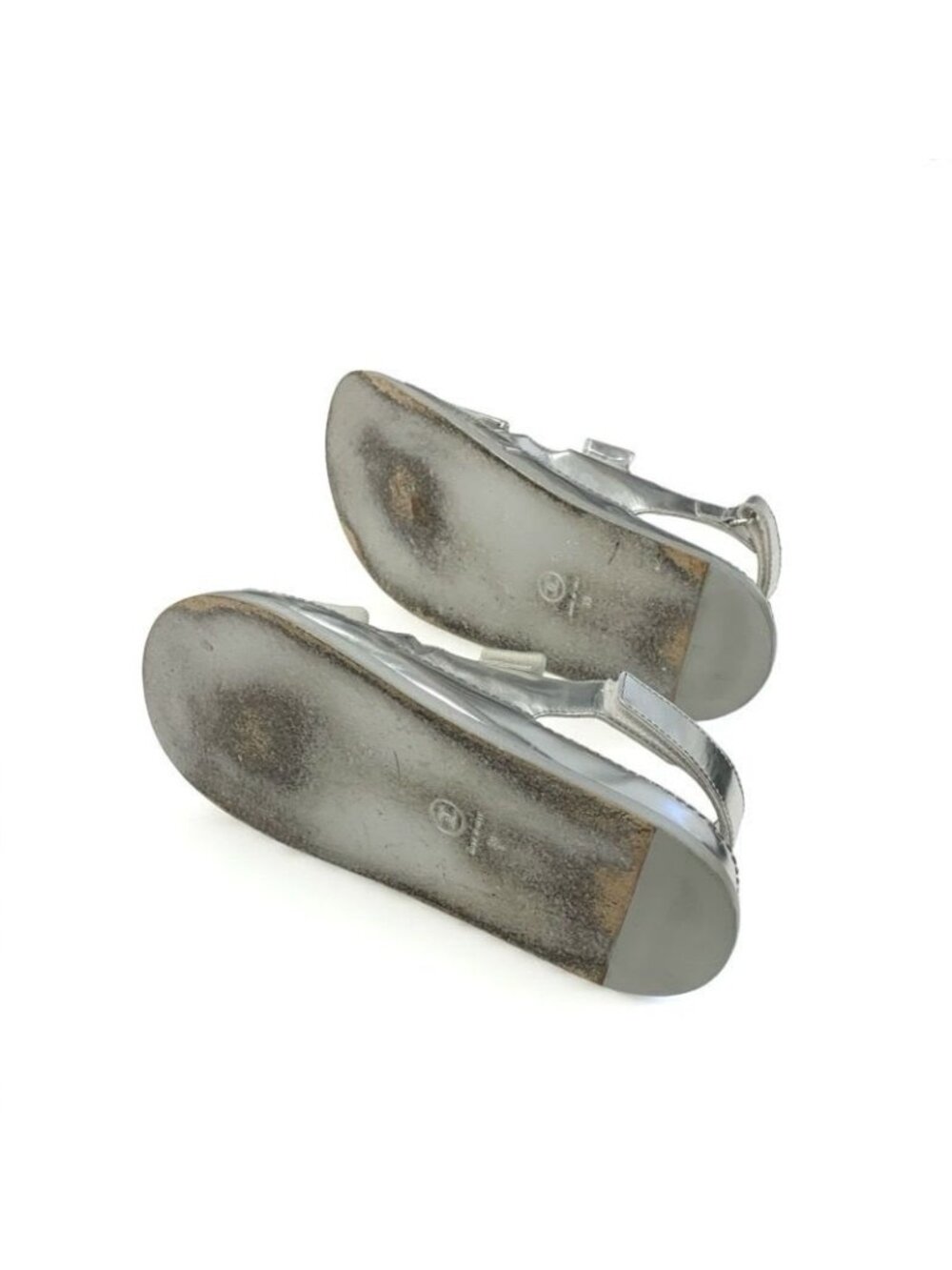 Chanel Sandals Shoes Leather Silver Coco Mark Velcro - Picture 6 of 10